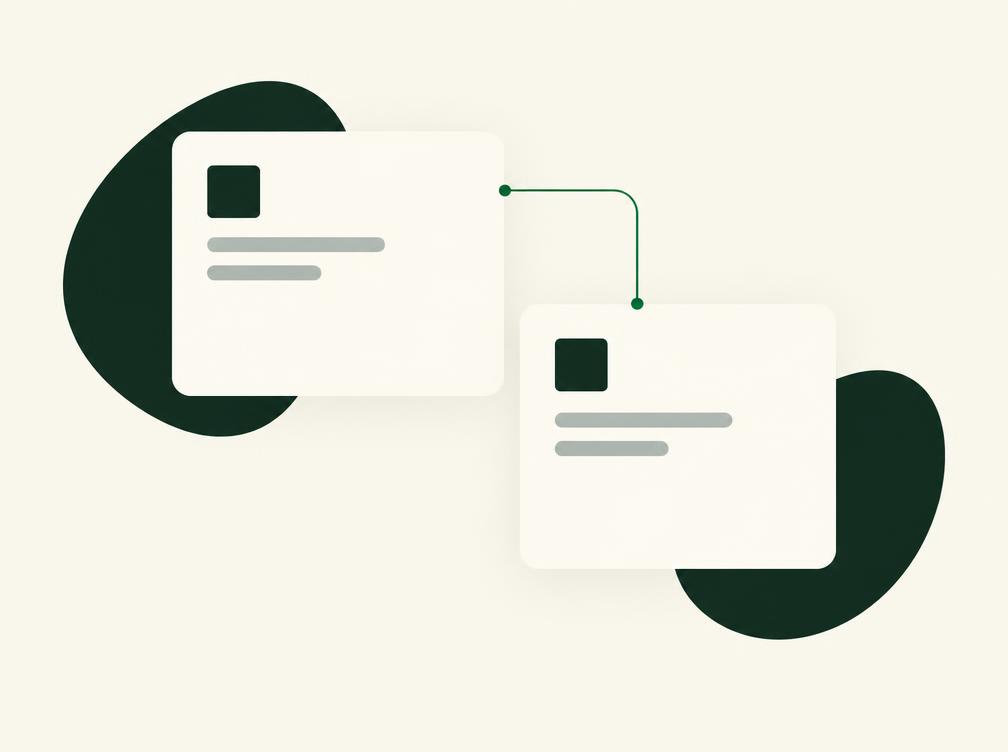Two separate client workspace cards joined by a thin line.